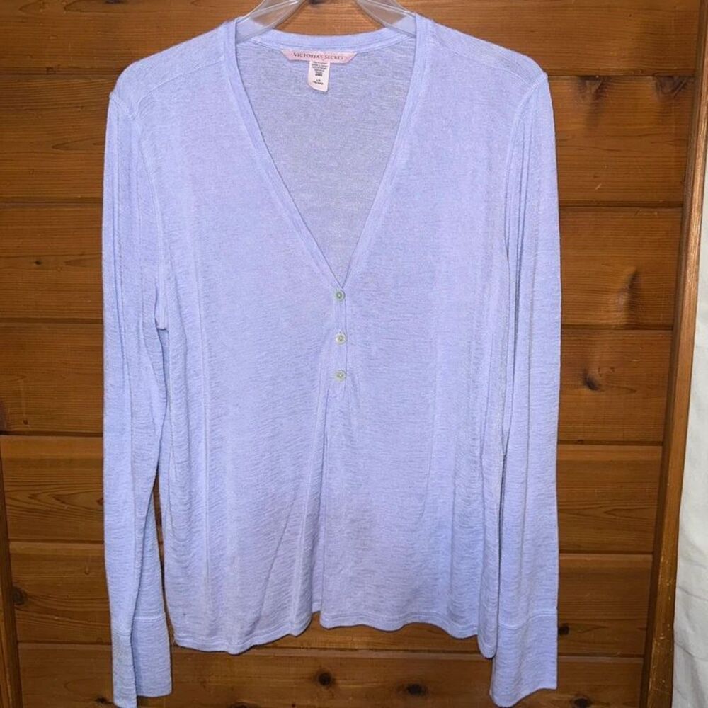 Victorias Secret Purple V neck Long Sleeve Top Large